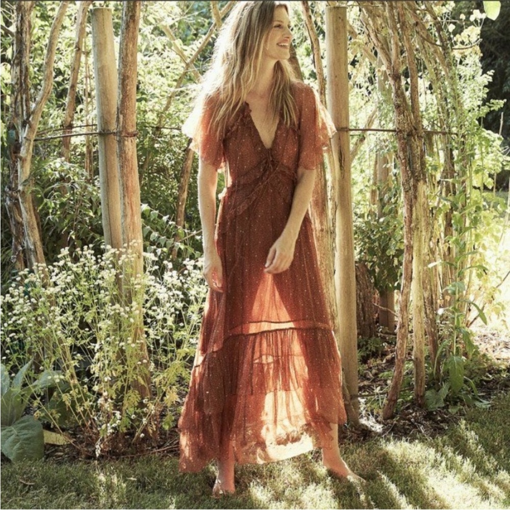 Doen Antoinette Dress in Terracotta - M